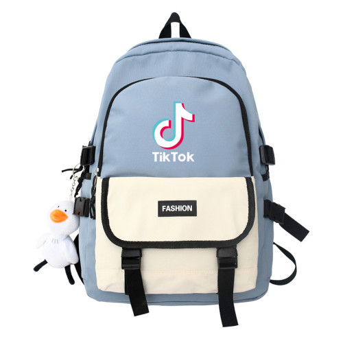Tik Tok Fashion Girls Boys Popular Casual School Bookbag Travel Backpack With Duck Dolls