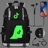 Tik Tok Fashion Big Capacity Rucksack Students Bookbag Travel Backpack With USB Charging Port
