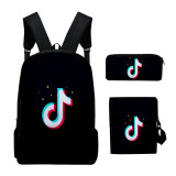 Tik Tok Trendy Print Backpack Students School Backpack With lunch Bag and Pencil Bag Set