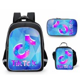 Tik Tok 3-D Print Backpack Students School Backpack With lunch Bag and Pencil Bag Set