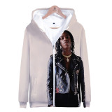 YNW Melly Fashion Print Loose Fall Winter Coat Zipper Jacket For Men And Women