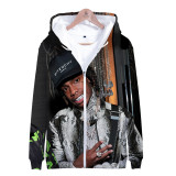 YNW Melly Fashion Print Loose Fall Winter Coat Zipper Jacket For Men And Women