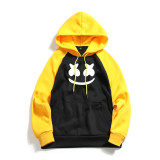 Marshmello Trendy Color Combination Long Sleeve Hooded Sweatshirt Unisex Hoodie