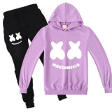 Marshmello Kids Fashion Casual Loose Hoodie And Jogger Pants For Girls And Boys