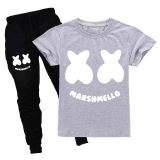 Marshmello Kids Girls Boys Fashion Casual T-shirt And Jogger Pants 2 PCS Set