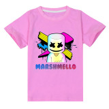 Marshmello Kids Unisex Fashion Print Short Sleeve T-shirt Casual Summer Tee