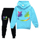 Marshmello Kids Unisex Fashion Casual Loose Long Sleeves Hoodie And Jogger Pants