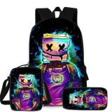 Marshmello Trendy Backpack Students Backpack With lunch Bag and Pencil Bag Set