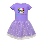 Marshmello Kids Girls Fashion Short Sleeves Casual Summer Dress