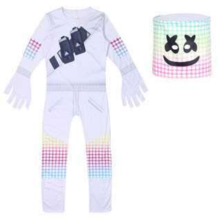 Marshmello Kids Boys Girls Halloween Cosplay Costume Jumpsuit