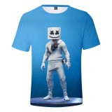 Marshmello Kids Unisex 3-D Print Fashion Short Sleeves Casual Summer T-shirt