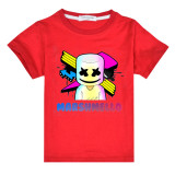 Marshmello Kids Unisex Fashion Print Short Sleeve T-shirt Casual Summer Tee