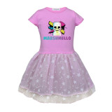 Marshmello Kids Girls Fashion Short Sleeves Casual Summer Dress