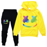 Marshmello Kids Unisex Fashion Casual Loose Long Sleeves Hoodie And Jogger Pants