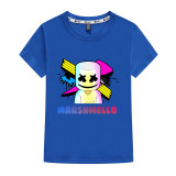 Marshmello Kids Fashion Print Short Sleeve T-shirt Girls Boys Summer Tee