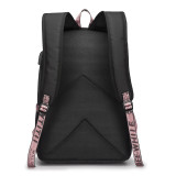 Marshmello Trendy Casual Students Bookbag Travel Bag With USB Charging Port