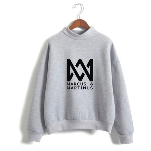 Marcus&Martinus Trendy Half Turtle Neck Long Sleeve Casual Loose Unisex Sweatshirt