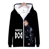 Marcus&Martinus Fall Winter Jacket Warm Zip Up Hooded Coat For Men And Women