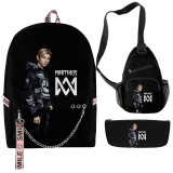 Marcus&Martinus Trendy Backpack Students Backpack With One Shoulder Bag and Pencil Bag Set