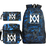 Marcus&Martinus Trendy Print Backpack Students Backpack With lunch Bag and Pencil Bag Set