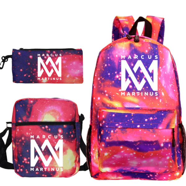 Marcus&Martinus Trendy Print Backpack Students Backpack With lunch Bag and Pencil Bag Set