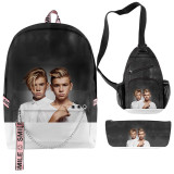 Marcus&Martinus Trendy Backpack Students Backpack With One Shoulder Bag and Pencil Bag Set