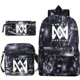 Marcus&Martinus Trendy Print Backpack Students Backpack With lunch Bag and Pencil Bag Set