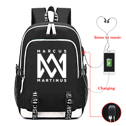 Marcus&Martinus Big Capacity Rucksack Students Bookbag Travel Bag With USB Charging Port