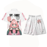 Anime Spy x Family Fashion Suits Trendy Unisex Short Sleeves Top Tee and Shorts Set