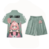 Anime Spy x Family Fashion Suits Trendy Unisex Short Sleeves Top Tee and Shorts Set