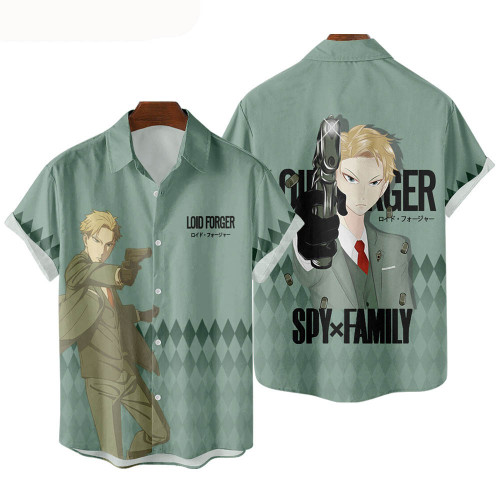 Anime Spy x Family Fashion Short Sleeves Casual Loose Shirt For Men And Women