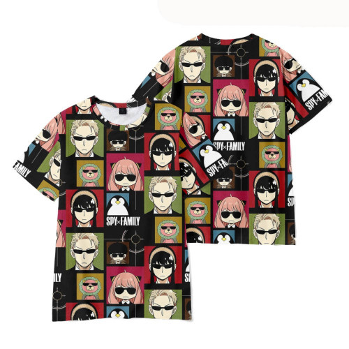 Anime Spy x Family Fashion Print Kids Adults Unisex Round Neck Casual T-shirt