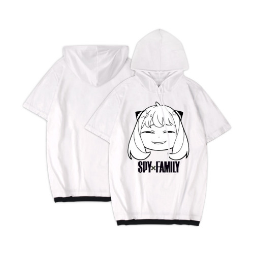 2022 New Anime Spy x Family Pullover T-shirt Short Sleeves Hoodie For Men And Women