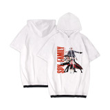 2022 New Anime Spy x Family Pullover T-shirt Short Sleeves Hoodie For Men And Women