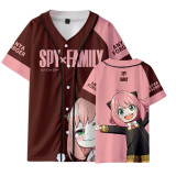 Anime Spy x Family Popular Youth Teens Unisex Summer Short Sleeves Baseball Uniform