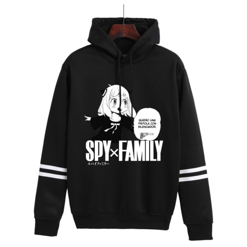 Anime Spy x Family Trendy Long Sleeves Casual Double Bar Unisex Loose Hoodie