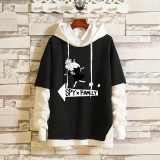 Anime Spy x Family Fake Two Pieces Casual Cool Fall Winter Hooded Sweatshirt