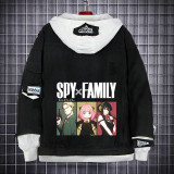 Anime Spy x Family Black Cool Fake Two Piece Jeans Jacket Unisex Hip Hop Denim Jacket Coat Streetwear Coat