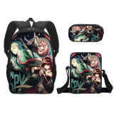 Anime Spy x Family Trendy Students Unisex Backpack With Messenger Bag and Stationery Bag Set