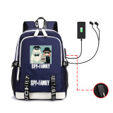 Anime Spy x Family Fashion Print Large Size School Bookbag Travel Backpack with USB Charging Port