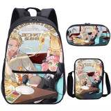 Anime Spy x Family Trendy 3-D Print Backpack With Lunch Bag And Stationery Bag Set