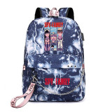 Anime Spy x Family Fashion Chain Students Popular Backpack Casual Travel Bag With USB Charging Port