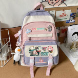 Anime Spy x Family Fashion Casual Multi-pocket Backpack With Badge And Pendant 3 PCS Set