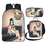 Anime Spy x Family Popular Casual Students Backpack With Lunch Bag and Stationery Bag