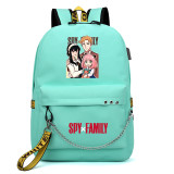 Anime Spy x Family Fashion Chain Students Popular Backpack Casual Travel Bag With USB Charging Port