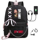 Anime Spy x Family Fashion Chain Students Popular Backpack Casual Travel Bag With USB Charging Port