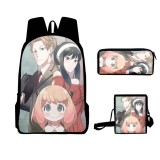 Anime Spy x Family Fashion 3-D Print Students Backpack With Messenger Bag and Pencil Bag