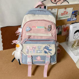 Anime Spy x Family Fashion Casual Multi-pocket Backpack With Badge And Pendant 3 PCS Set