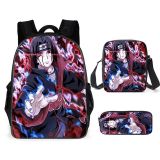Anime Naruto 3PCS Backpack Set Students Unisex School Backpack With Lunch bag and Pencil Bag Set