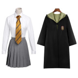 Harry Potter Cosplay Costume Gryffindor Hufflepuff Ravenclaw Slytherin Cosplay Female Version Cosplay  Costume with Cloak Set
